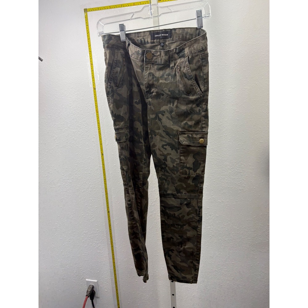 Ashley Mason Camo Cargo Skinny Pants Womens Size 9/29 Green Brown Camouflage